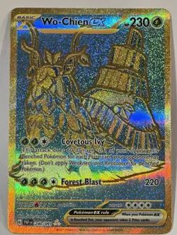 Wo-Chien ex Full Art Gold HR 240/091 Pokemon TCG Paldean Fates Gold Hyper Rare - Image 1