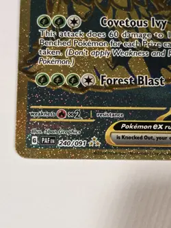 Wo-Chien ex Full Art Gold HR 240/091 Pokemon TCG Paldean Fates Gold Hyper Rare - Image 3