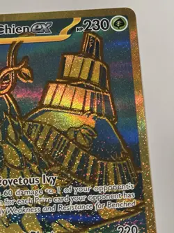 Wo-Chien ex Full Art Gold HR 240/091 Pokemon TCG Paldean Fates Gold Hyper Rare - Image 5