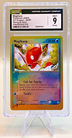 Pokemon Magikarp #60/97 Reverse Holo - 2003 EX Dragon Set - CGC 9 MINT - ERROR! - Image 1