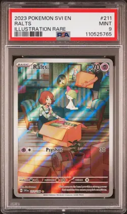 2023 POKEMON SVI EN-SCARLET & VIOLET ILLUSTRATION RARE #211 RALTS PSA 9 - Image 1