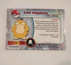 Psyduck #54 - Holo Foil - 1st Print - 1999 Topps Pokemon Card - Image 2