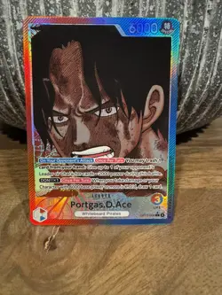 One Piece TCG Portgas.D.Ace OP13-002 Alt Art Leader Card English - Image 1