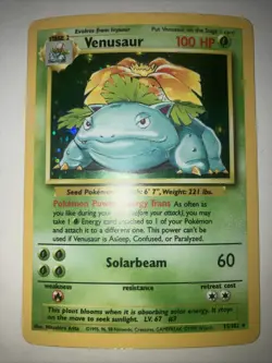 Pokemon Venusaur Base Set Holo Rare 15/102 English 1999 Wizards Card - Image 1