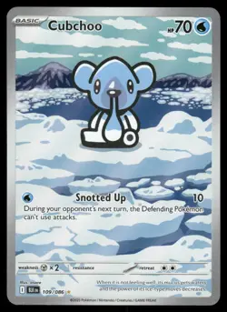 Pokemon Cards Cubchoo 109/086 Black Bolt Illustration Rare NM - Image 1