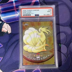 PSA 9 MINT Ninetales #38 2000 Topps Chrome Pokemon T.V. Card - Image 1