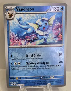 Vaporeon Reverse Holo SV: Scarlet & Violet 151 134/165 NM English Pokemon Card - Image 1