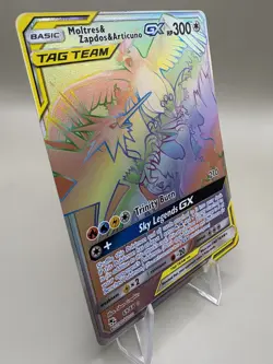 Moltres & Zapdos & Articuno GX 69/68 Rainbow Rare NM – Hidden Fates Pokemon Card - Image 2