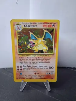 Charizard 4/102 Base Set Holo Rare Vintage 1999 Pokemon Card LP/MP - Image 1