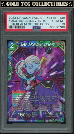 PSA 10 ⭐ Kusu Angel Universe 10 SR Realm Gods Super Card DBS DBZ Z Heroes - Image 1