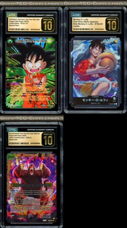 CGC 10 PRISTINE ⭐ Goku, Great Ape Goku, Monkey D Luffy (All 3 Cards) - Image 1