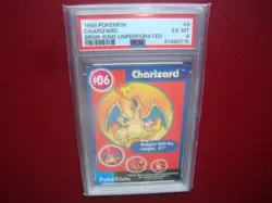 1999 Burger King Pokemon Charizard UnPerforated card #6 Psa 6 Ex-Mt Centered - Image 1