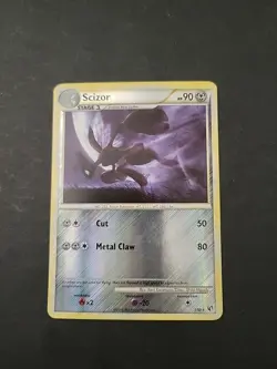 MP Pokemon Scizor TCG 7/90 Undaunted Soul Silver Reverse Holo Card 2010 - Image 1