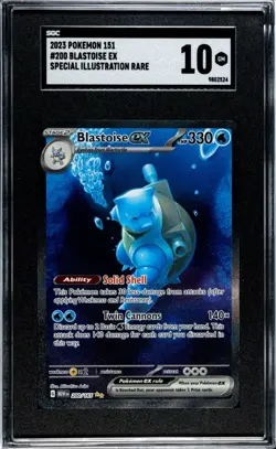 2023 POKEMON MEW EN-151 SPECIAL ILLUSTRATION RARE #200 BLASTOISE EX - SGC 10 GEM - Image 1
