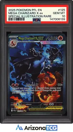 Pokemon 2025 Mega Charizard X ex 125/094 SIR Phantasmal Flames GEM MINT PSA 10 - Image 1