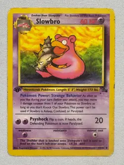 Slowbro 43/62 Uncommon Fossil Pokemon First Edition Heavily Played - Image 1
