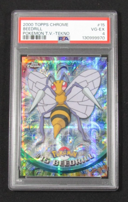 2000 Topps Chrome Pokemon T.V. #15 TEKNO BEEDRILL PSA 4 VG-EX - Image 1