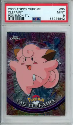 PSA 9 MINT 2000 TOPPS CHROME POKEMON T.V. 35 CLEFAIRY - Image 1