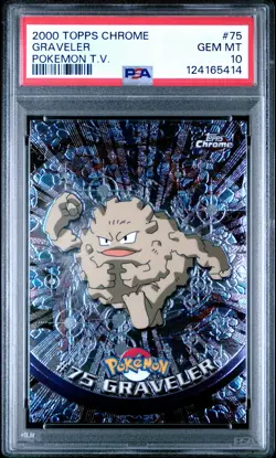 2000 TOPPS CHROME POKEMON T.V. #75 GRAVELER PSA 10 - Image 1