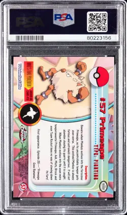 2000 TOPPS CHROME POKEMON T.V. #57 PRIMEAPE PSA 6 - Image 2