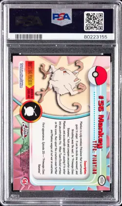 2000 TOPPS CHROME POKEMON T.V. #56 MANKEY PSA 6 - Image 2