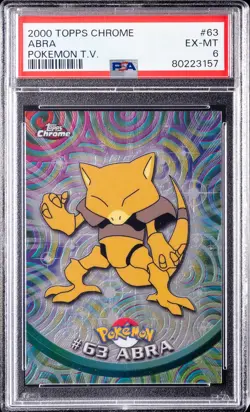 2000 TOPPS CHROME POKEMON T.V. #63 ABRA PSA 6 - Image 1