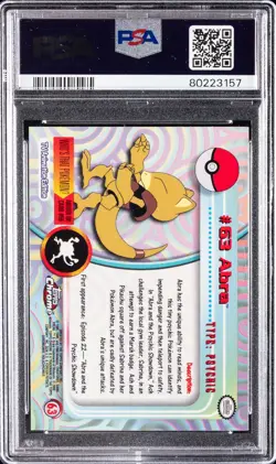 2000 TOPPS CHROME POKEMON T.V. #63 ABRA PSA 6 - Image 2