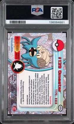 2000 TOPPS CHROME POKEMON T.V. #139 OMASTAR PSA 8 - Image 2
