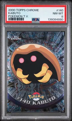 2000 TOPPS CHROME POKEMON T.V. #140 KABUTO PSA 8 - Image 1
