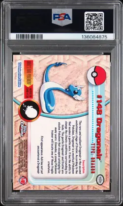 2000 TOPPS CHROME POKEMON T.V. #148 DRAGONAIR PSA 9 - Image 2