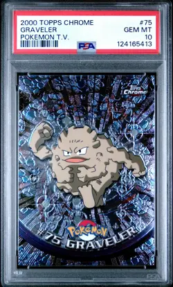 2000 TOPPS CHROME POKEMON T.V. #75 GRAVELER PSA 10 - Image 1