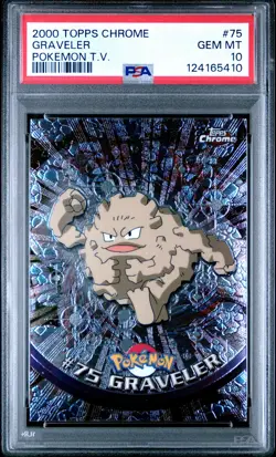 2000 TOPPS CHROME POKEMON T.V. #75 GRAVELER PSA 10 - Image 1