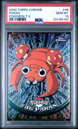 2000 TOPPS CHROME POKEMON T.V. #46 PARAS PSA 10 - Image 1