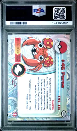 2000 TOPPS CHROME POKEMON T.V. #46 PARAS PSA 10 - Image 2