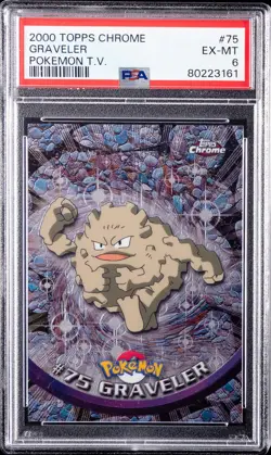 2000 TOPPS CHROME POKEMON T.V. #75 GRAVELER PSA 6 - Image 1