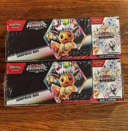 2 Sam’s Club Pokemon Prismatic Evolutions Surprise Box & Booster Bundle Lot Sams - Image 1