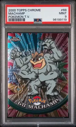 2000 TOPPS CHROME POKEMON T.V. 68 MACHAMP | PSA 9 - Image 1