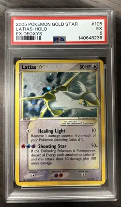 2005 POKEMON EX DEOXYS GOLD STAR #105 LATIAS-HOLO PSA 5 NEW CERT SWIRL - Image 1