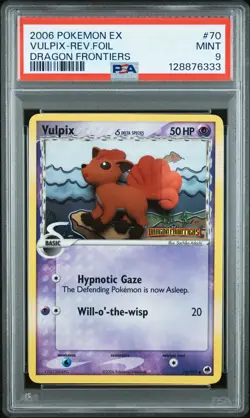 2006 POKEMON EX DRAGON FRONTIERS #70 VULPIX-REVERSE FOIL PSA 9 - Image 1