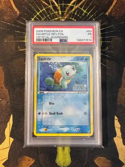 Pokemon Squirtle 63/100 Crystal Guardians Reverse Holo PSA 1 - Image 1