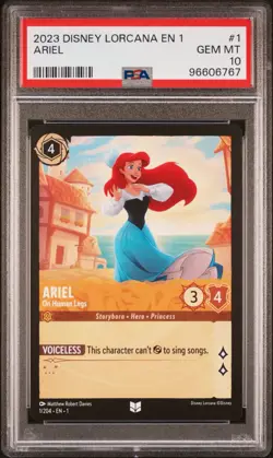 PSA 10 💎 Ariel On Human Legs 1/204 First Chapter 2023 Disney Lorcana #1 - Image 1