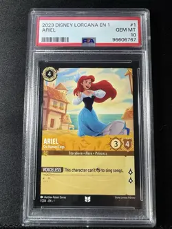 PSA 10 💎 Ariel On Human Legs 1/204 First Chapter 2023 Disney Lorcana #1 - Image 3