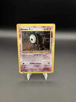 Pokemon Unown TCG Neo Discovery Holo Rare Card 14/75 HEAVY DMG - Image 1