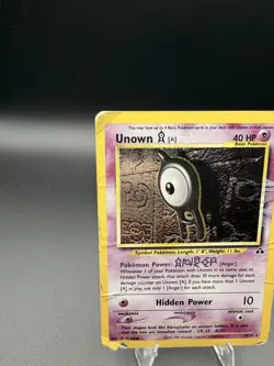 Pokemon Unown TCG Neo Discovery Holo Rare Card 14/75 HEAVY DMG - Image 2