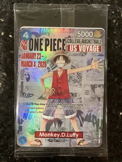 Bandai One Piece CCG Monkey.D.Luffy US Voyage Promo Holo P-055 Card - Image 1