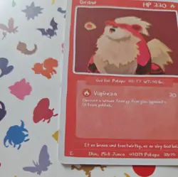 Pokepu Season 1, 1st ed. Graw (Growlithe) Pokemon Fan Art card - Image 2