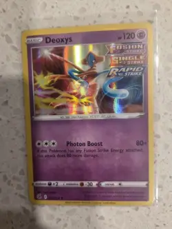 Deoxys 120/264 Fusion Strike Holo Pokemon TCG Card NM - Image 2