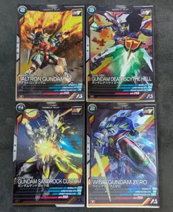 4 cards set Altron DeathScythe Hell Sandrock Wing Zero Gundam arsenal base - Image 1