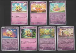 Flittle Pokemon Card Collection Set of 7 English Cards Reverse Holo Cute Fairy - Image 1