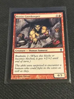 Magic the Gathering Saviors of Kamigawa Ronin Cavekeeper - Image 1